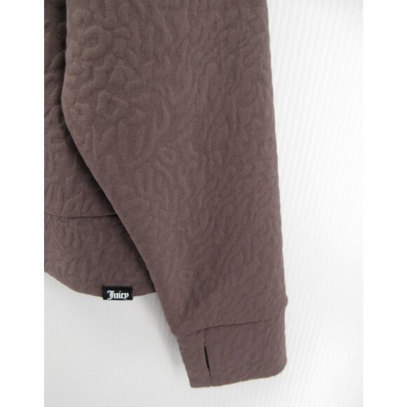 Juicy Couture Sweatshirt Large Purple Truffle Jacquard Pullover NEW - Picture 3 of 13